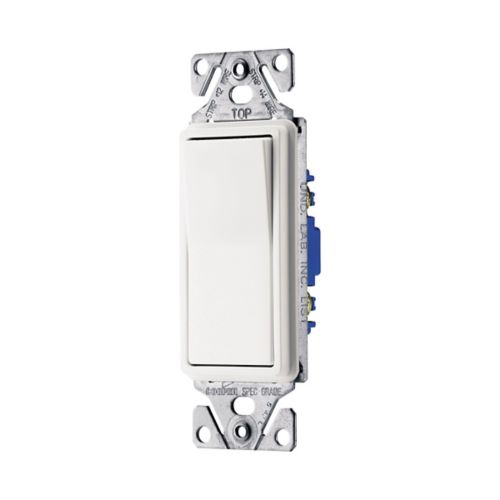 Interrupteur décora Eaton 15A trois voie 120/277V blanc 7503W Kmo Électrique