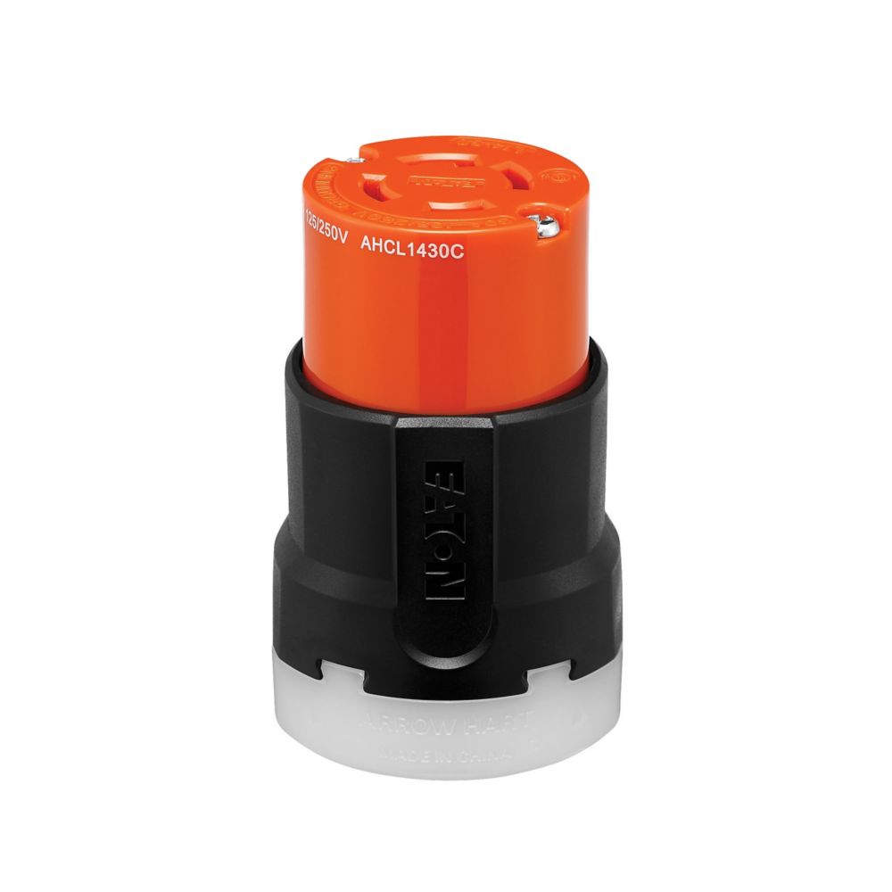 Connecteur verrouillable Eaton 30A 3P 4F 125/250V ORANGE/NOIR AHCL1430C Kmo Électrique