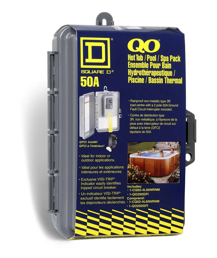 Panneau piscine/spa DISJ 1-50A-2P DDFT 3F 120/240V NE-3R CQOE250GFINM Kmo Électrique