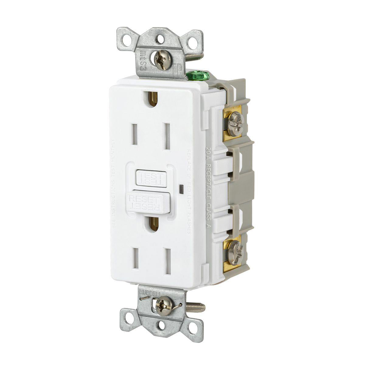 Prise GFCI Hubbell 15A HUBGFRTR15W Kmo Électrique