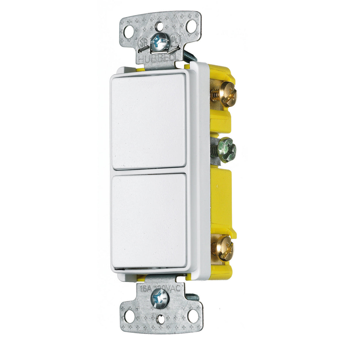 Interrupteur decora Hubbell deux boutons HUBRCD101W Kmo Électrique