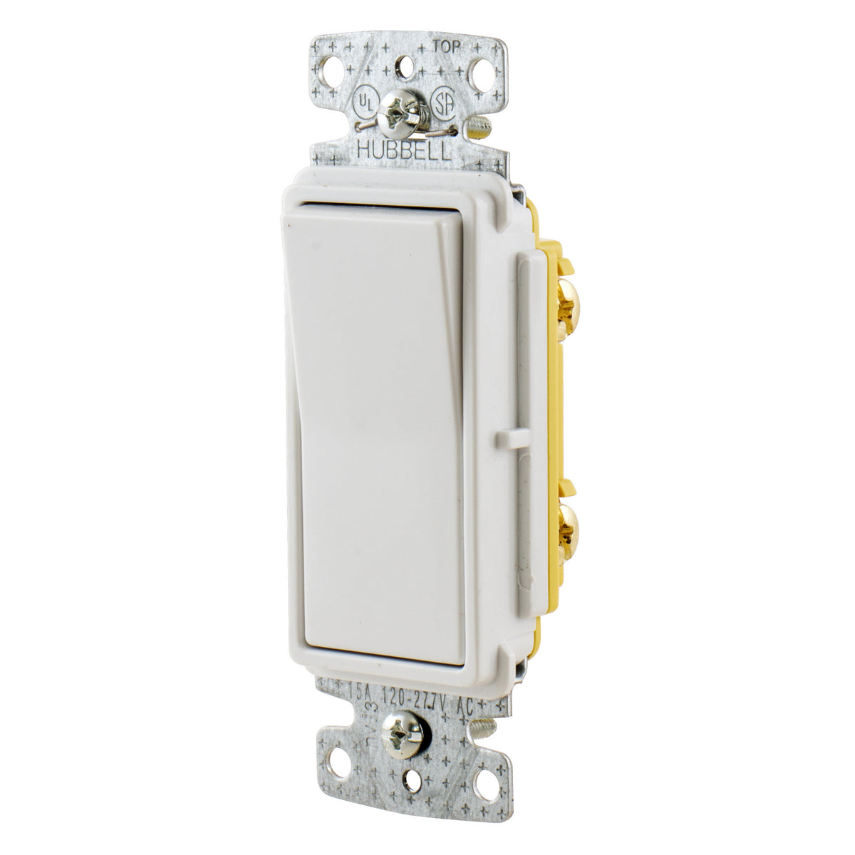 Interrupteur decora Hubbell 15A unipolaire HUBRSD115W Kmo Électrique