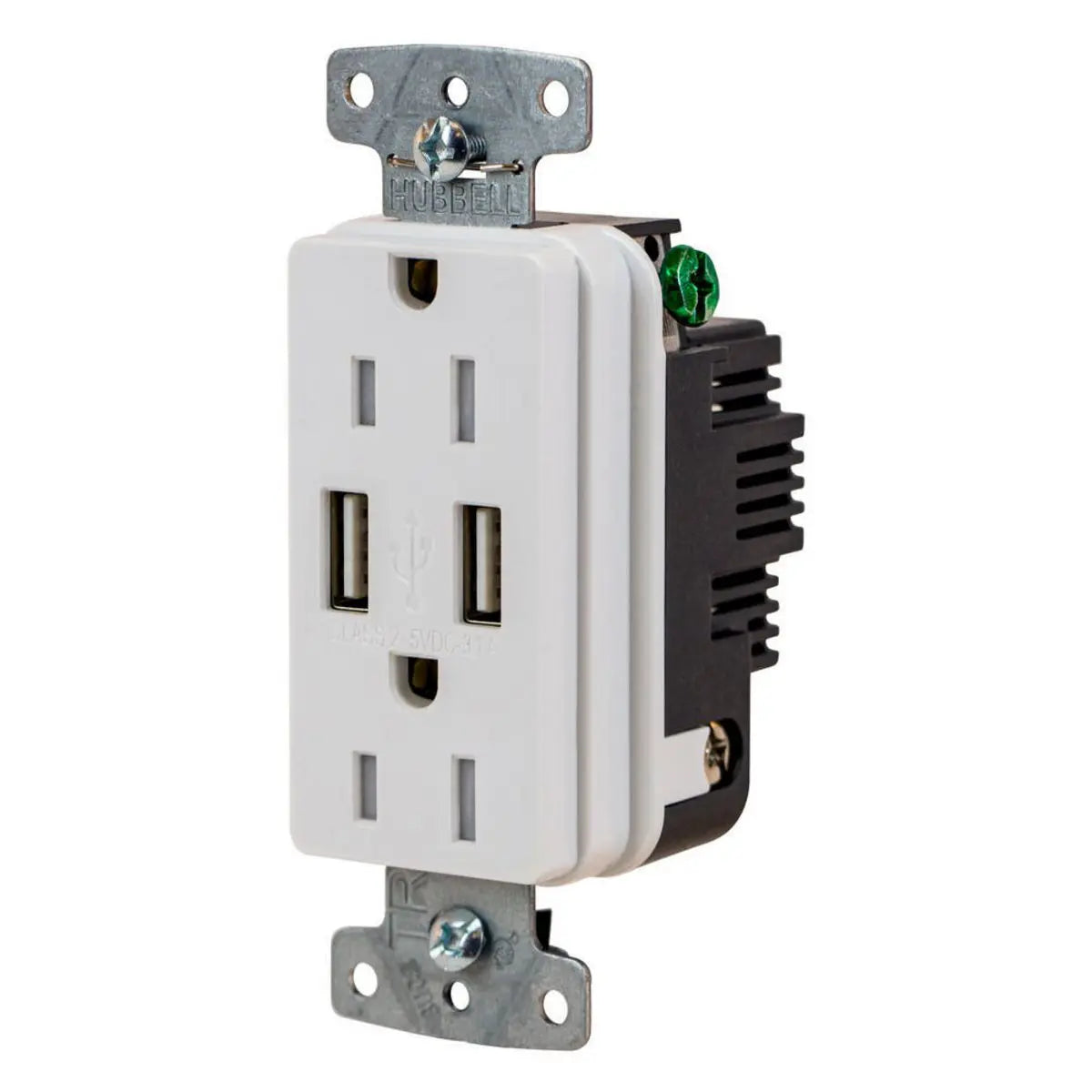 Prise USB Hubbell 15A HUBUSB15AW Kmo Électrique