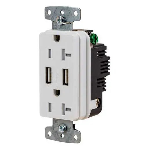 Prise USB Hubbell 20A,120V HUBUSB20AW Kmo Électrique