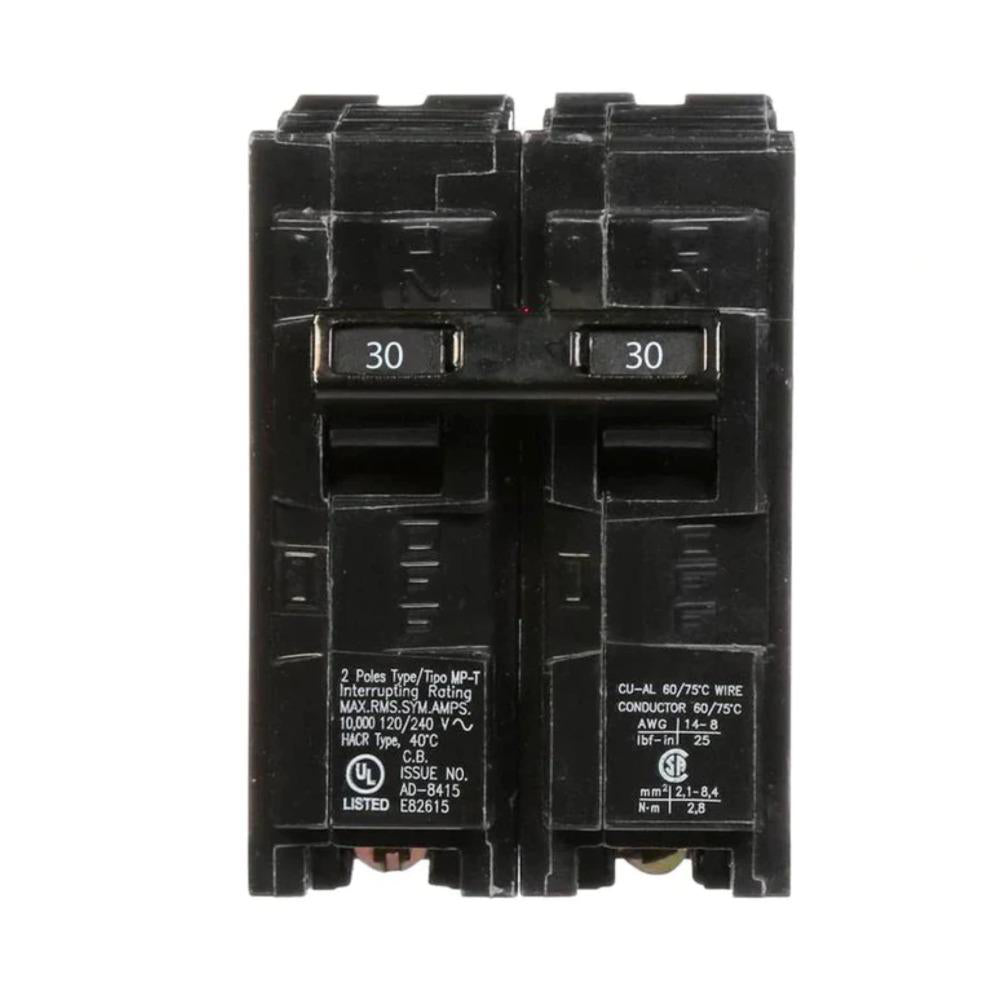 Disjoncteur enfichable Clip-On bipolaire 30A 2 pôles Siemens SIEQ230 Kmo Électrique