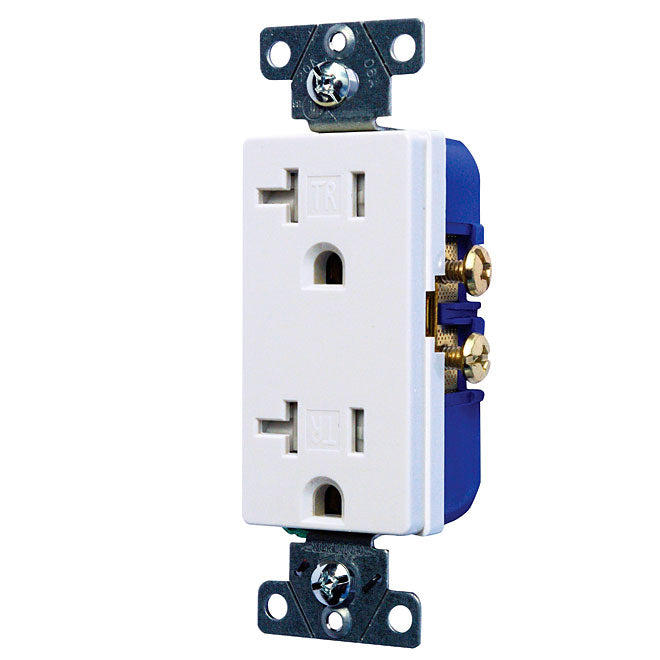 Prise décora Eaton 20A 2P 3F 125V BLANC TR1307W Kmo Électrique
