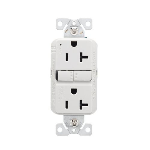 Prise double DDFT inviolable Eaton 20A 125V BLANC TRGF20W Kmo Électrique