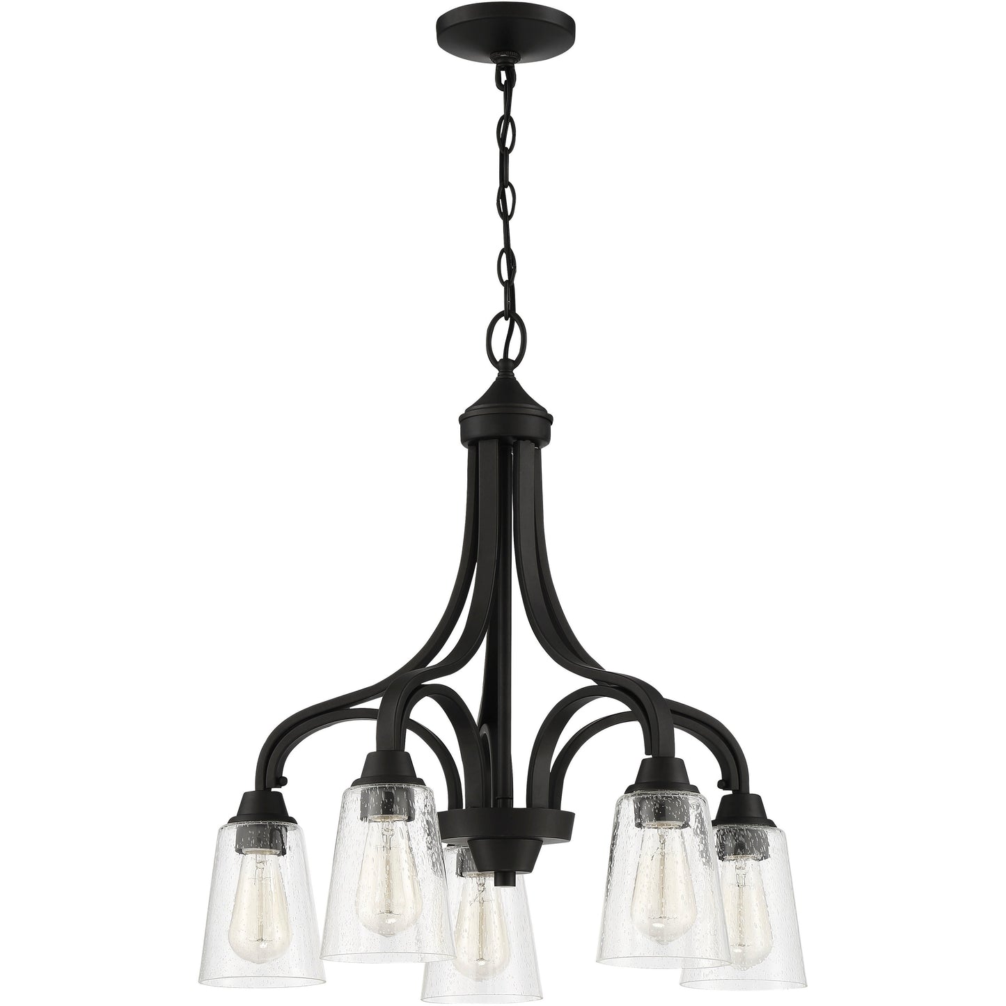 Luminaire Craftmade Plafonnier Neighborhood Grace à 5 lumières, 24 pouces, couleur expresso, transparent, collection Neighborhood 41915-ESP Kmo Électrique