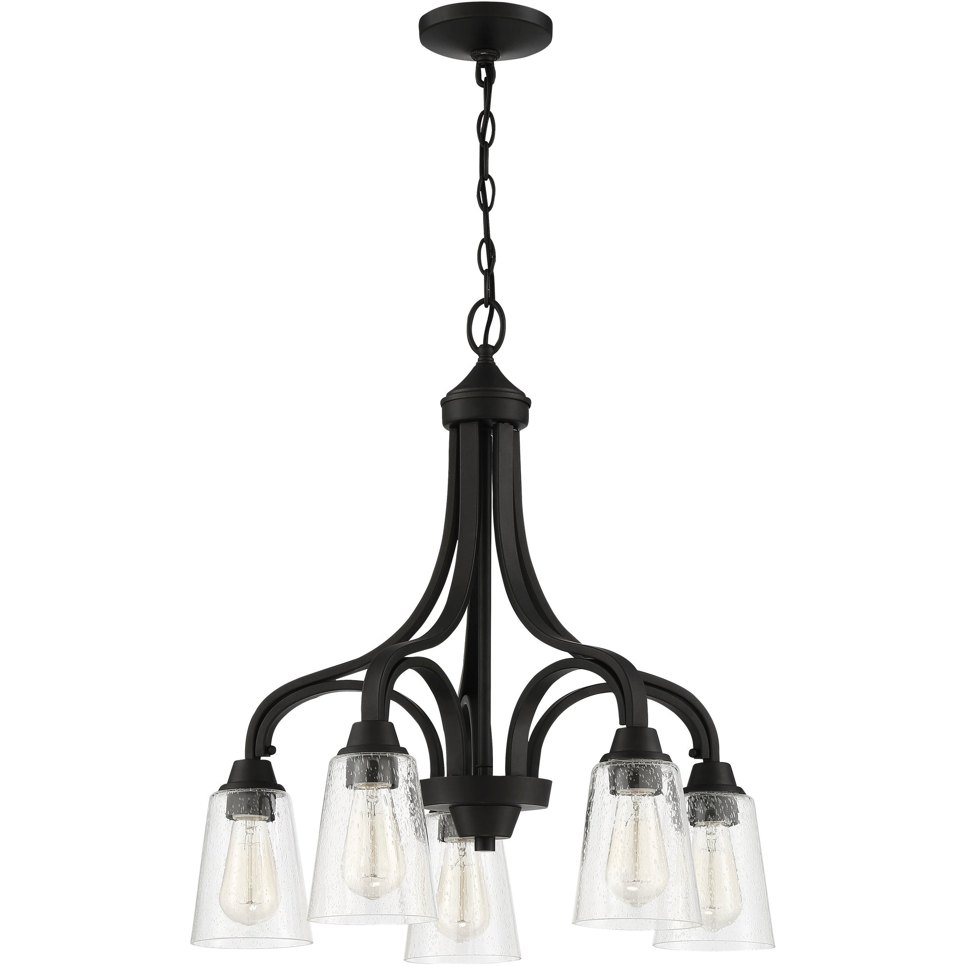 Luminaire Craftmade Plafonnier Neighborhood Grace à 5 lumières, 24 pouces, couleur expresso, transparent, collection Neighborhood 41915-ESP Kmo Électrique