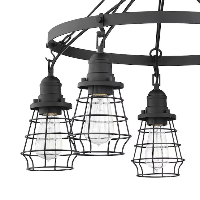 Luminaire Craftmade plafonnier noir mat à 5 lumières Thatcher. collection Neighborhood 50625-FB Kmo Électrique