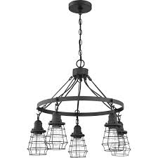 Luminaire Craftmade plafonnier noir mat à 5 lumières Thatcher. collection Neighborhood 50625-FB Kmo Électrique