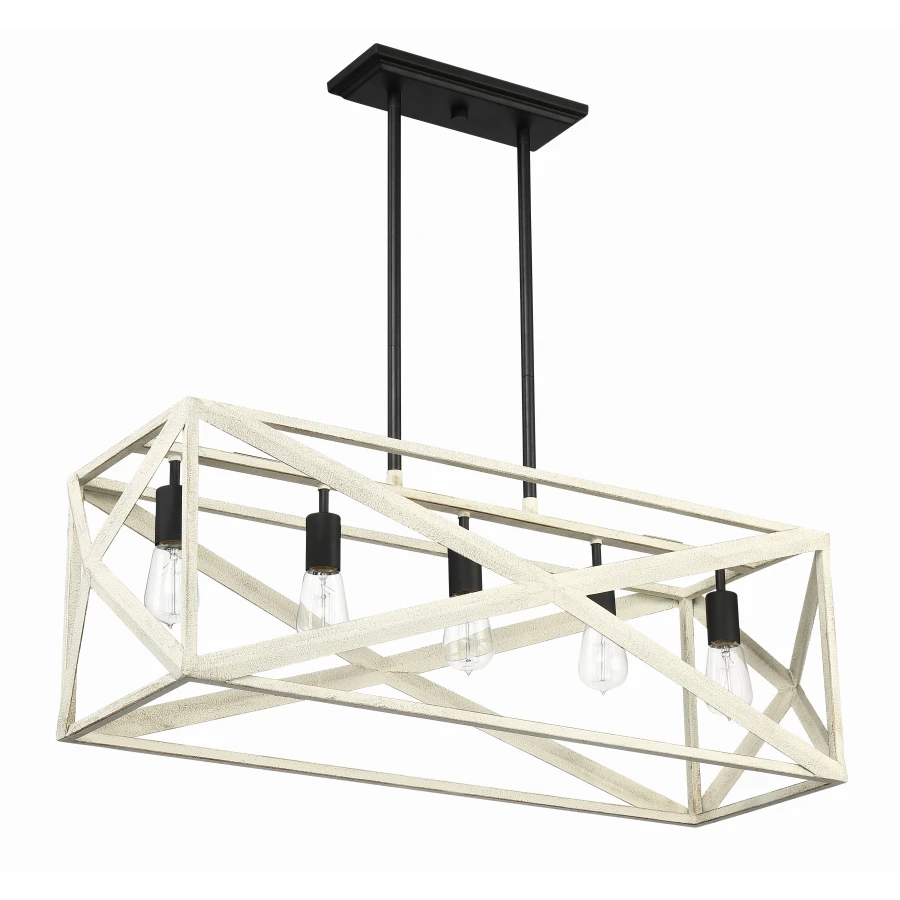 Luminaire Craftmade Plafonnier Hansel à 5 lampes de 36 pouces, style cottage, blanc/expresso 51875-CWESP Kmo Électrique