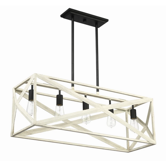 Luminaire Craftmade Plafonnier Hansel à 5 lampes de 36 pouces, style cottage, blanc/expresso 51875-CWESP Kmo Électrique