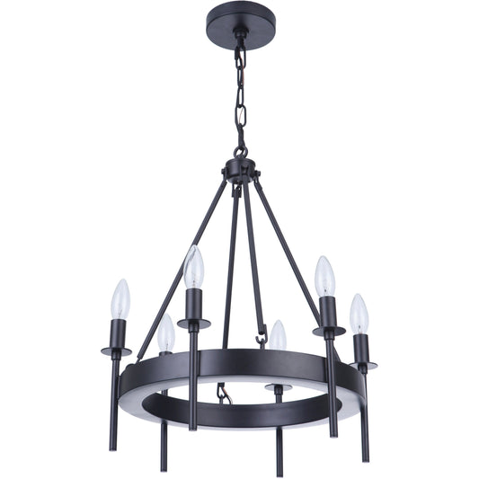 Luminaire Craftmade Plafonnier Larsson à 6 lampes de 45,7 cm, noir mat 54326-FB Kmo Électrique