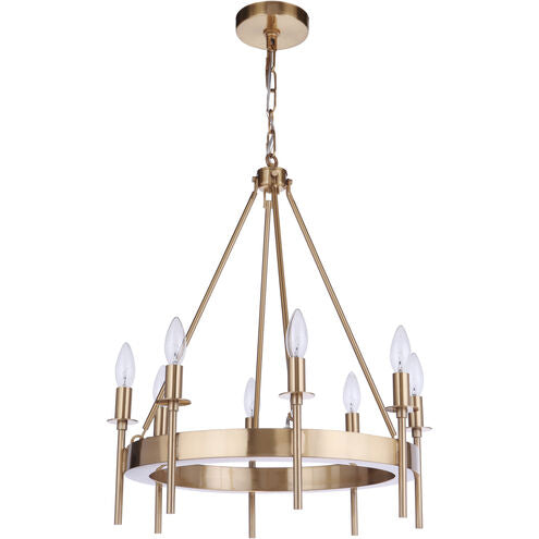 Luminaire Craftmade Plafonnier Larsson 8 lumières 20 pouces en laiton satiné 54328-SB Kmo Électrique