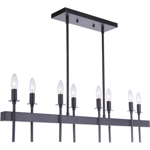 Luminaire Craftmade Plafonnier Larsson 8 lumières 38 pouces noir mat 54378-FB Kmo Électrique