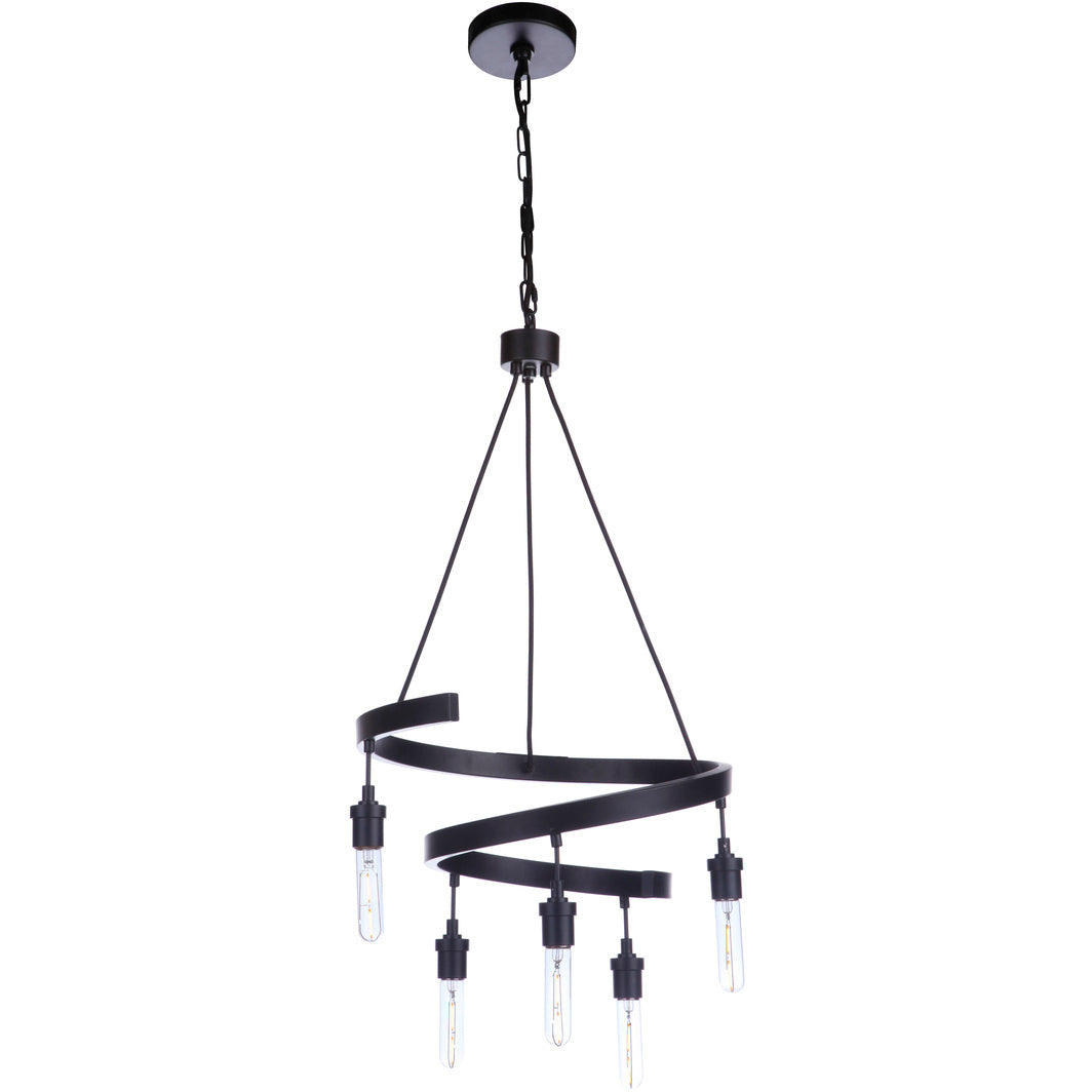 Luminaire Craftmade Plafonnier noir mat Tranquil à 5 lumières de 17 pouces 55425-FB Kmo Électrique