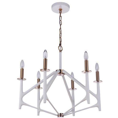 Luminaire Craftmade Plafonnier LED Reserve 26,63 pouces blanc mat/laiton satiné 55526-MWWSB Kmo Électrique
