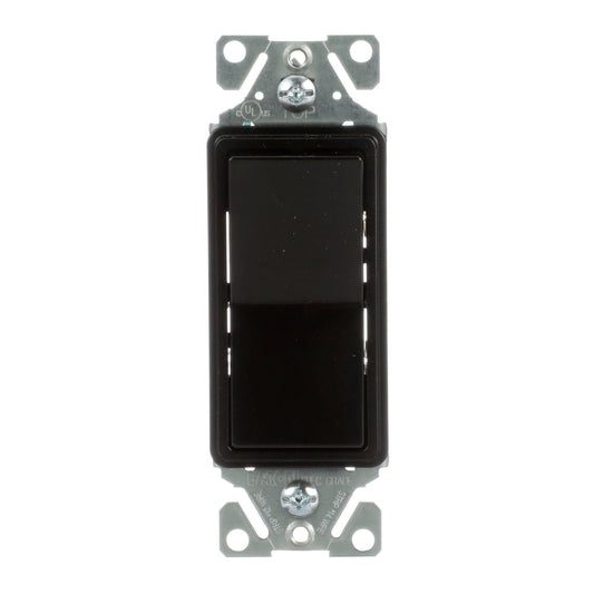Interrupteur décora Eaton 15A 3 voie 120/277V NOIR 7503BK