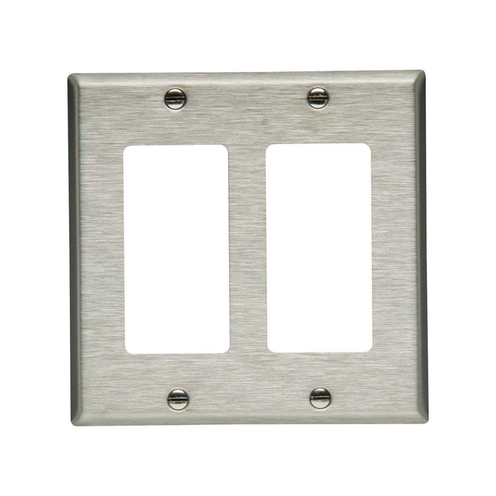 Plaque 2G Eaton Décora inox 93402