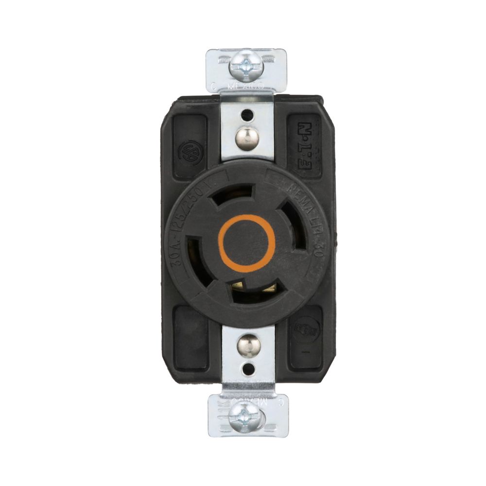 Prise verrouillable Eaton 30A 3P 4PH 4F 125/250V ORANGE/NOIR AHCL1430R Kmo Électrique