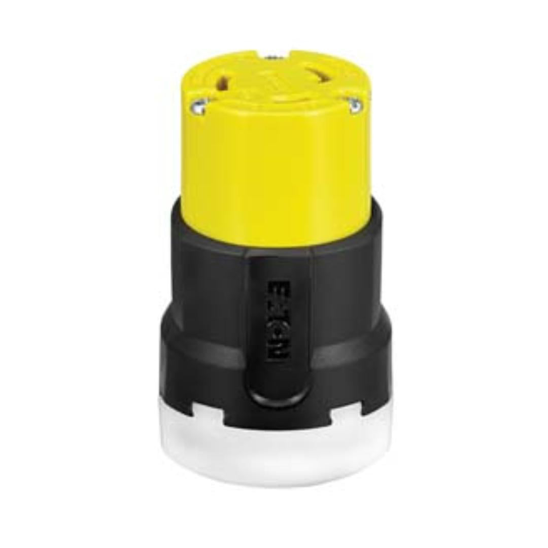 Connecteur verrouillable Eaton 30A 2P 3F 125V JAUNE/NOIR AHCL530C Kmo Électrique