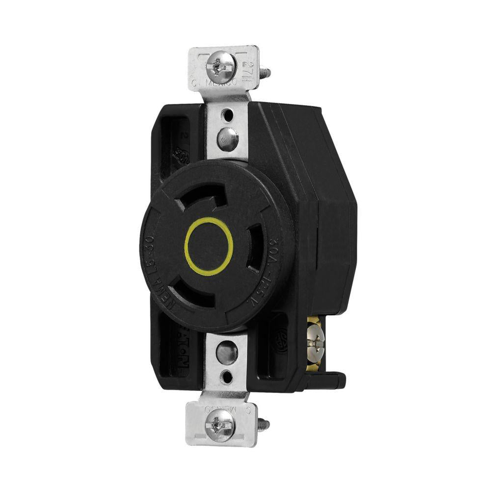 Prise verrouillable Eaton 30A 2P 3F 125V JAUNE/NOIR AHCL530R Kmo Électrique