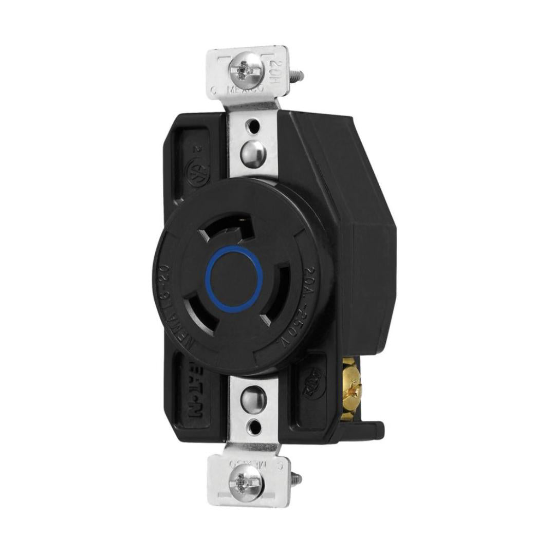 Prise verrouillable Eaton 20A 2P 3F 250V NOIR/NOIR AHCL620R Kmo Électrique