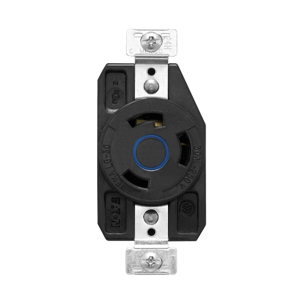 Prise verrouillable Eaton 30A 2P 1PH 3F 250V NOIR/NOIR AHCL630R Kmo Électrique