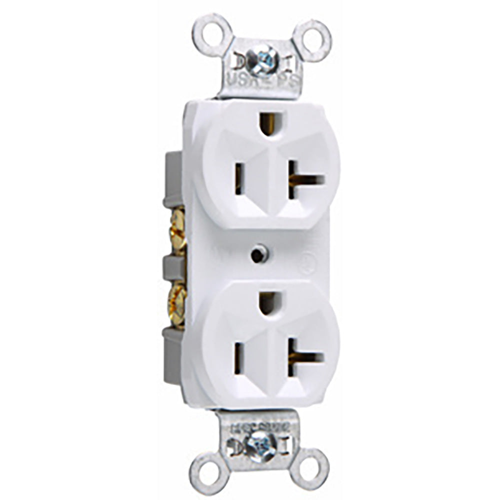 Prise double Eaton 20A 125V blanc CR20W Kmo Électrique