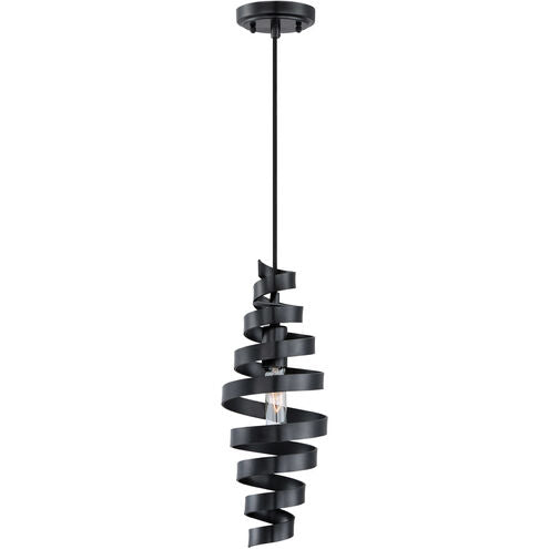 Luminaire Craftmade Plafonnier suspendu Benjamin 1 lumière 6 pouces noir mat P716MBK1 Kmo Électrique