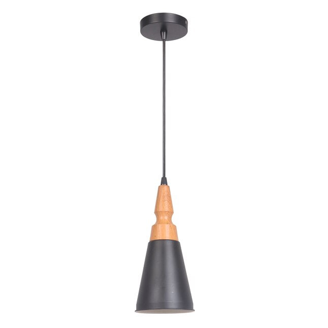 Luminaire Craftmade Suspension cloche moderne/contemporaine noire mate artisanale P768MBK1 Kmo Électrique