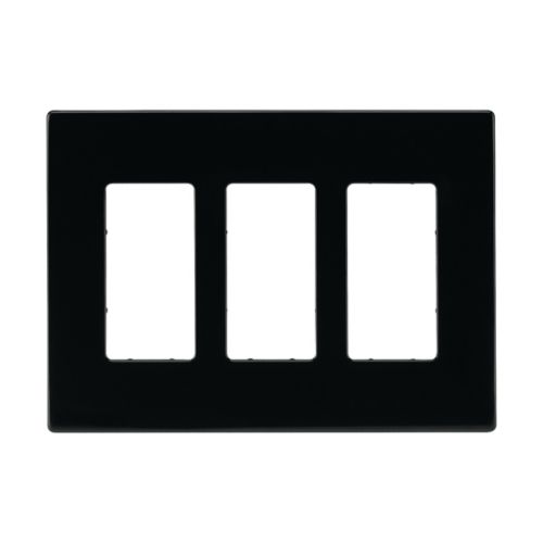 Plaque Eaton Décora sans vis noir de 1 à 4 espaces Kmo Électrique