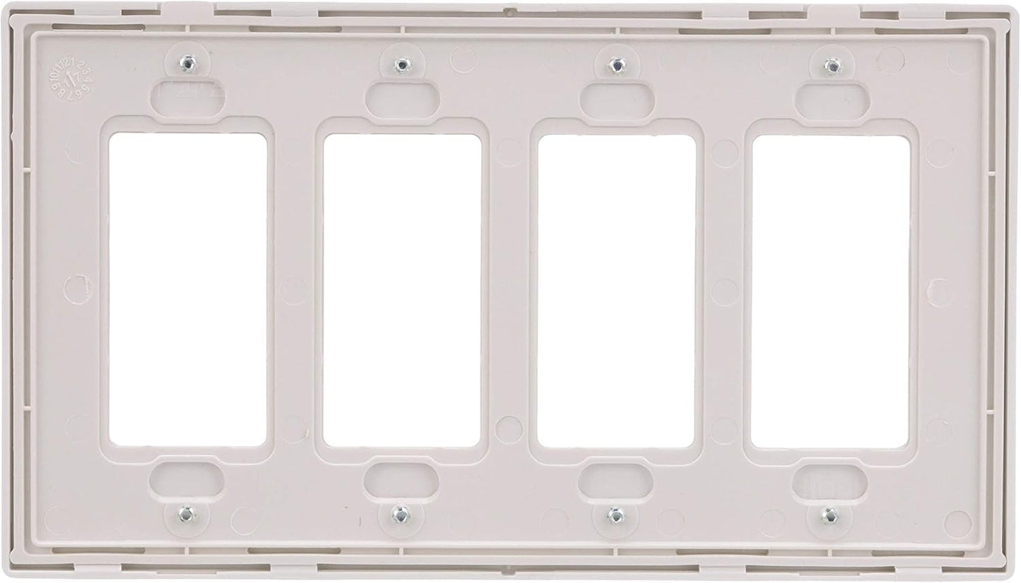 Plaque 4G Eaton Décora sans vis blanc PJS264W