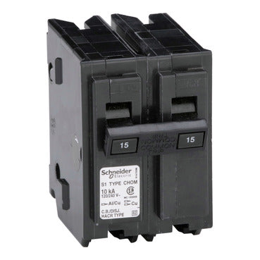 Disjoncteur 15A 2 pôles 240V Chomeline SCH-CHOM215 Kmo Électrique
