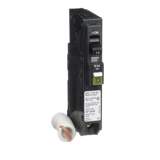 Disjoncteur 15A 1 pôle NEUTRE Square D SCH-QO115PCAFI Kmo Électrique