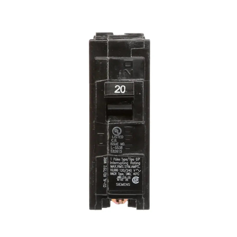 Disjoncteur enfichable Clip-On unipolaire 20A 1 pôle Siemens SIEQ120 Kmo Électrique
