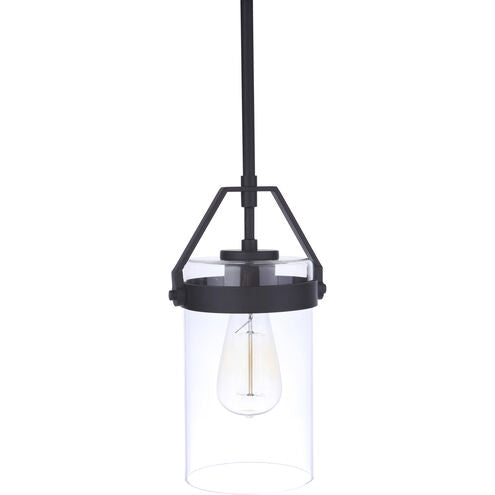 Luminaire Craftmade suspension d'extérieur Franklin à 1 ampoule de 6,38 pouces, couleur minuit ZA3311-MN Kmo Électrique